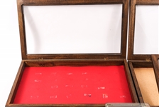 WOOD FRAMED DISPLAY CASE LOT OF 5