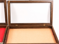 WOOD FRAMED DISPLAY CASE LOT OF 5