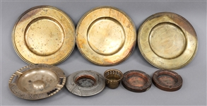 BRASS ASHTRAYS & CHARGERS