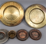 BRASS ASHTRAYS & CHARGERS