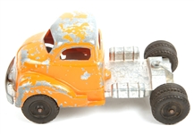 HUBLEY USA TOY ORANGE LOG TRUCK & TRAILER