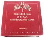 1976 U.S. FLAG STAMPS 22K GOLD - LOT OF 48