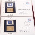 1976 U.S. FLAG STAMPS 22K GOLD - LOT OF 48