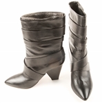 WOMEN'S BLACK HIGH HEEL BOOTS - THREE PAIRS