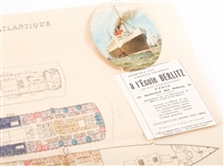 1921 SS PARIS EPHEMERA-PASSENGER LIST, SHIP PLAN & MORE