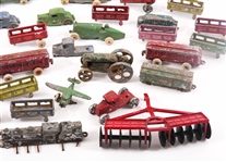 METAL TOY CARS, TRUCKS, TRAIN CARS & MORE - LOT OF 42