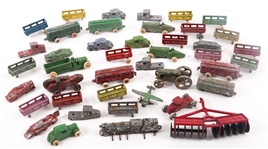 METAL TOY CARS, TRUCKS, TRAIN CARS & MORE - LOT OF 42