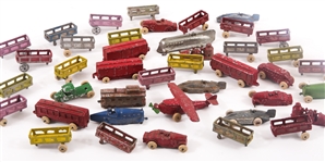 METAL TOY CARS, PLANES, TRAIN CARS & MORE - LOT OF 41