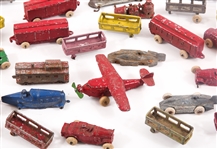 METAL TOY CARS, PLANES, TRAIN CARS & MORE - LOT OF 41