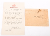 1918 KING GEORGE V LETTER WITH AMERICAN SOLDIERS NOTE