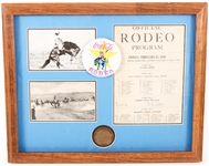 FRAMED EARLY 19TH CENTURY RODEO POSTCARDS & PROGRAM
