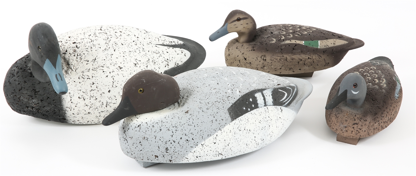 CORK BODY DUCK DECOYS - GOLDENEYE, BLUEBILL, TEAL