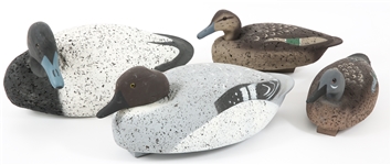 CORK BODY DUCK DECOYS - GOLDENEYE, BLUEBILL, TEAL