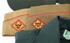 20TH C. BOY SCOUTS OF AMERICA UNIFORM, HATS & BELT