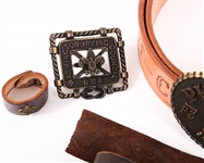 BOY SCOUTS OF AMERICA LEATHER BELT AND BUCKLE LOT OF 8 