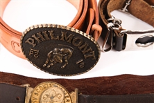 BOY SCOUTS OF AMERICA LEATHER BELT AND BUCKLE LOT OF 8 