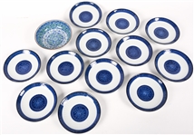 MODERN JAPANESE PORCELAIN BOWL AND SAUCES 