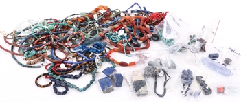 MIXED SEMI-PRECIOUS STONE BEADS & LOOSE STONES
