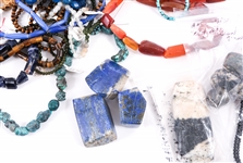 MIXED SEMI-PRECIOUS STONE BEADS & LOOSE STONES