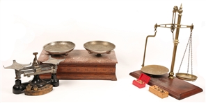 TABLE TOP SCALES AND WEIGHTS LOT OF 5