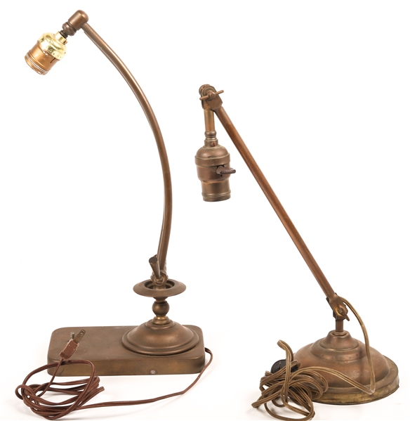 EARLY 20TH C. ARTICULATED BRASS TABLE LAMPS LOT OF 2