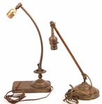 EARLY 20TH C. ARTICULATED BRASS TABLE LAMPS LOT OF 2