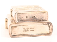 JAPANESE 950 STERLING CIGARETTE LIGHTER PAIR OF 2