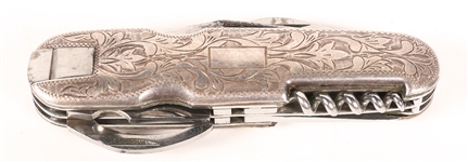 KANENAGA MADE POCKET KNIFE W ENGRAVED STERLING HANDLE