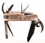 KANENAGA MADE POCKET KNIFE W ENGRAVED STERLING HANDLE