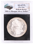 1881 S MORGAN SILVER DOLLAR NUGRADE MS63 PL