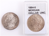 U.S. SILVER MORGAN DOLLARS - 1880 S & 1884 O