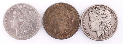 U.S. MORGAN SILVER DOLLARS 1880-1888 LOT OF 3