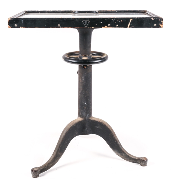 BAUSCH & LOMB MILK GLASS OPTOMETRY TABLE 