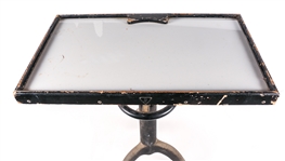 BAUSCH & LOMB MILK GLASS OPTOMETRY TABLE 