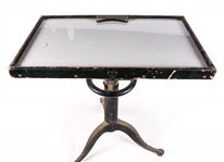 BAUSCH & LOMB MILK GLASS OPTOMETRY TABLE 