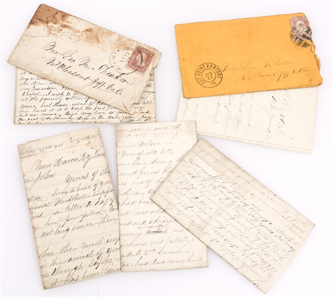 CIVIL WAR SOILDERS LETTERS TO FAMILY LOT OF 5