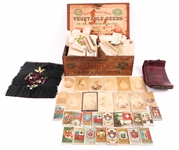 D.M. FERRY & CO SEED BOX AND 18TH C. EPHEMERA LOT