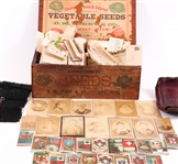 D.M. FERRY & CO SEED BOX AND 18TH C. EPHEMERA LOT