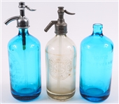 GLASS SELTZER BOTTLES LOT OF 3