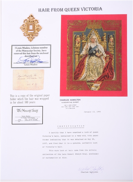 QUEEN VICTORIA HAIR SAMPLE WITH COA FROM LOUIS MUSHRO