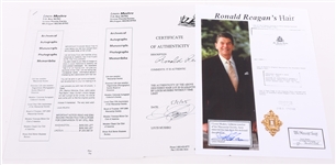 RONALD REAGAN HAIR SAMPLE WITH COA FROM LOUIS MUSHRO 