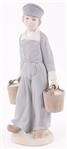 LLADRO PORCELAIN BOY WITH TWO PAILS #01004811 FIGURINE