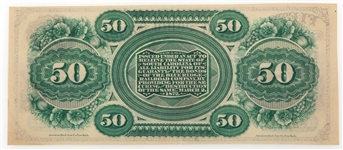 1872 $50 STATE OF SOUTH CAROLINA OBSOLETE BANK NOTE