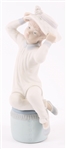 LLADRO PORCELAIN GIRL WITH HAT #01001147 FIGURINE