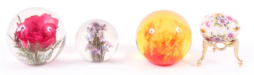 RESIN PAPERWEIGHTS & PORCELAIN EGG DESK TOP ACCESSORIES