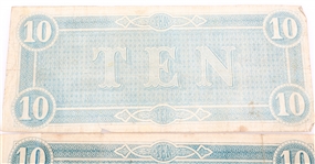 1864 $10 CONFEDERATE STATES RICHMOND OBSOLETE NOTES