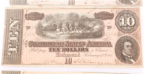 1864 $10 CONFEDERATE STATES RICHMOND OBSOLETE NOTES