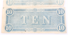 1864 $10 CONFEDERATE STATES RICHMOND OBSOLETE BANKNOTES