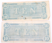 1864 $10 CONFEDERATE STATES RICHMOND OBSOLETE BANKNOTES