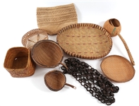 LATE 19TH C. PHILIPPINES BASKETS & DRINKING GOURD